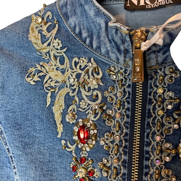 NICE Istanbul Couture Embroidered Jean Jacket - Picture 5 of 11